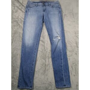 Fidelity Jeans Womens 30 Blue Denim Scoop Low‎ Rise Skinny Distressed Modern